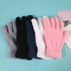 1 Pair Winter Gloves Unisex Coral Fleece Thick Soft Elastic Full Fingers Solid Color Great Friction Anti-slip Thermal Outdoor Skiing Skating Gloves