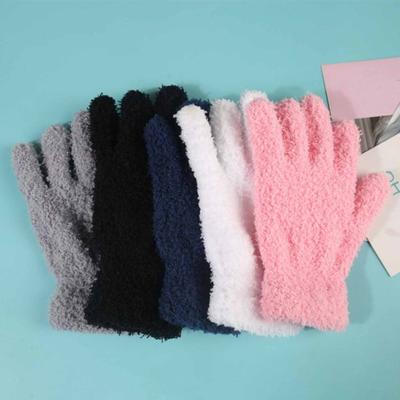 1 Paio Guanti Invernali Unisex Pile Corallo Spessi Morbidi Elastici Dita Intere Colore Unico Grande Attrito Antiscivolo Termici Outdoor Sci Pattinaggio Guanti