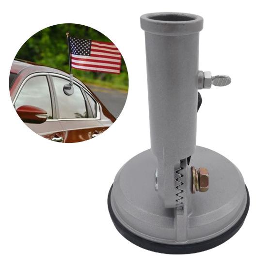Car Suction Cup Flagpole Holder Rotatable Universal SUV RV Vehicle Auto Metal Flag Holder Mount Small Object Mover Tile