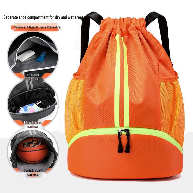 Marathon Sports Bag: Drawstring, Wet/Dry Separation, Perfect for Training, Basketball, Swimming, and Fitness