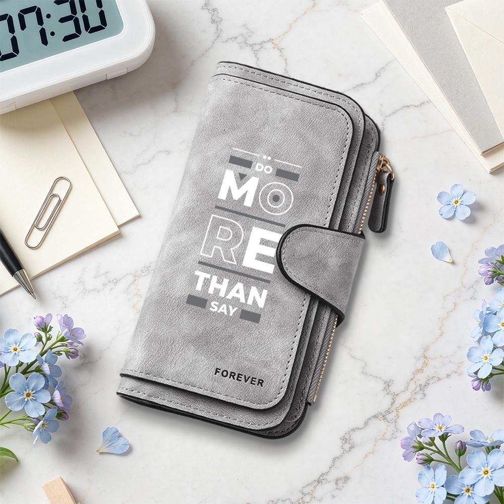 Stylish Long Wallet with Inspirational Slogan