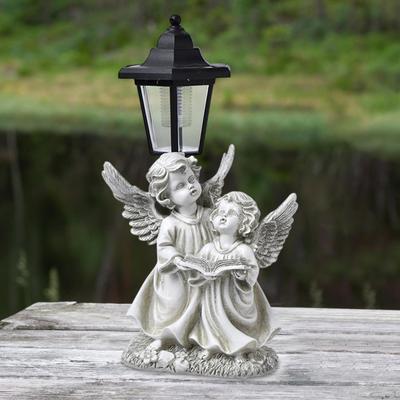Solar Lights Garden Statue, Hexagonal Lamp, Crafts ,Housewarming Gift ,Angel Resin Ornament