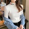 Sweater Women Pullover Button Turtleneck Sweaters Women Autumn Winter Fashion New Slim Knitted Sweater Bottoming Tops