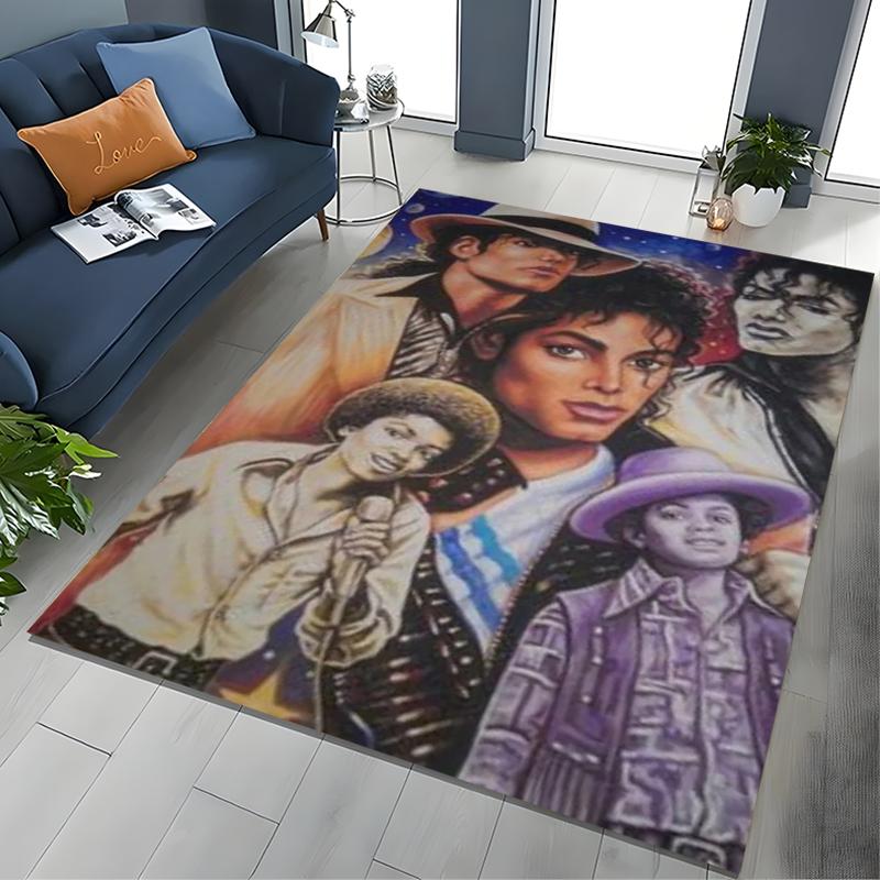Fashion MJ Michael Jackson King of Pop Carpet Rug for Home Living Room Bedroom Sofa Doormat Decor,Large Kids Non-slip Floor Mat