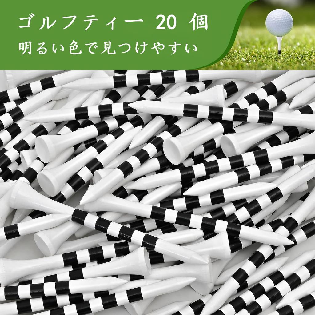 Golf tees 83mm, set of 20, made of bamboo, natural
