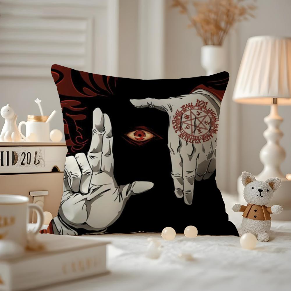 Anime C-Castlevania Cushion Cover Anti-dustmite Pillowcase Invisible Zipper Silky Short Plush Sofa Cushion Cover