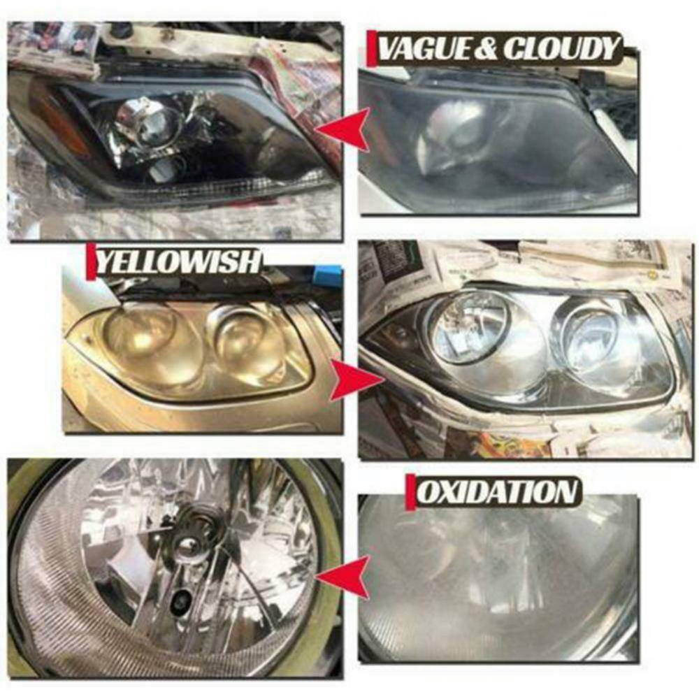 Car Headlight Restoration Kit Headlamp Scratch Remover Repair Refurbish Long Lasting UV Protection Car Polish Liquid Cleaners