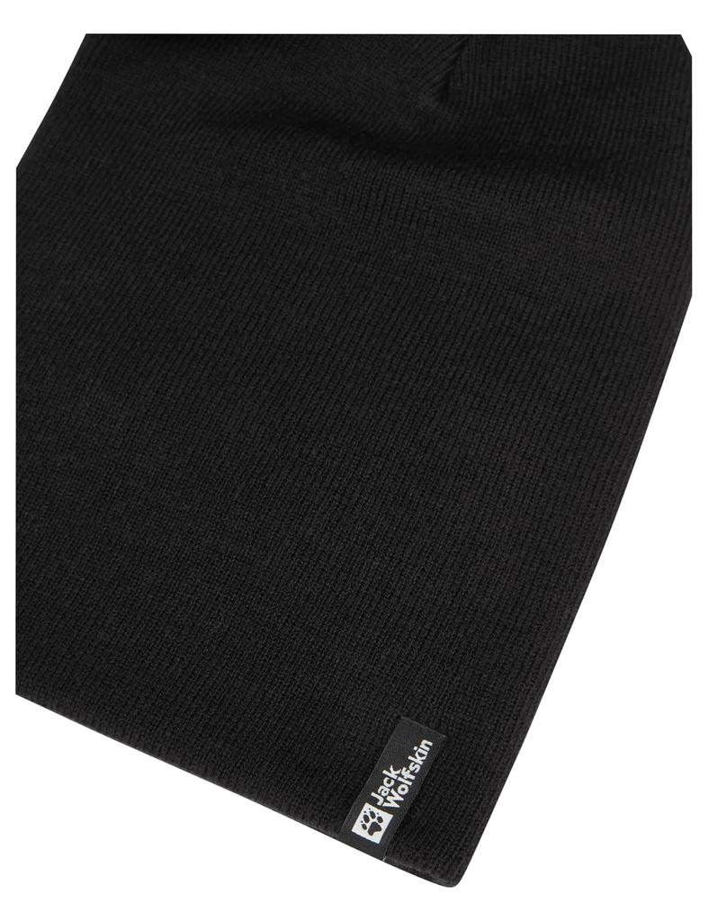 Jack Wolfskin Unisex Knit Cap RIB Black (Brand Logo) [1903892 / BEANIE] Hat,