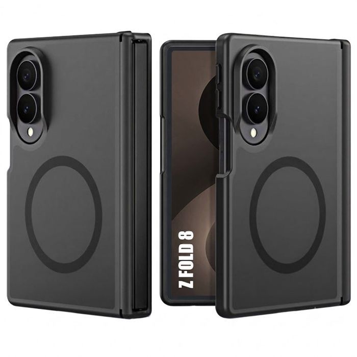 Hülle für Samsung Galaxy Z Fold 8, Schutz mit Magnetring - Transluzent Schwarz