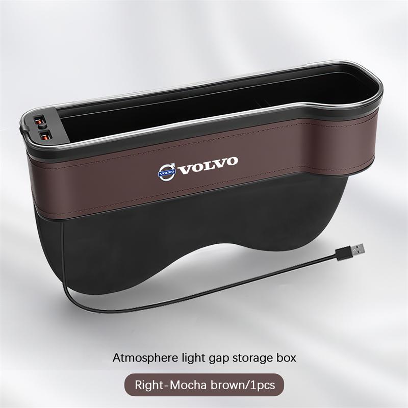 LED Car Seat Gap Box Atmosphere Lamp Storage Box For Volvo XC90 V90 V60 XC60 V40 EC40 EX40 S80 S60 S90 C40 XC40 V70 XC70 C30 C70
