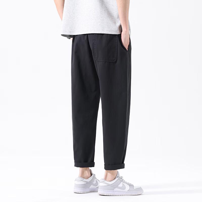 Dingfengbaoluo Men's Pure Cotton Casual Straight-Leg Pants FY05