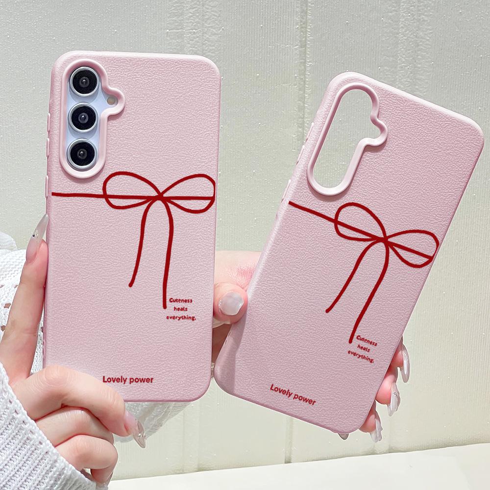 Bowknot Pattern Phone Case For Samsung Galaxy A56 5G A16 A17 A55 A36 A53 A35 A06 A07 A26 A34 S25 Ultra S24 FE S23 Soft TPU Cover