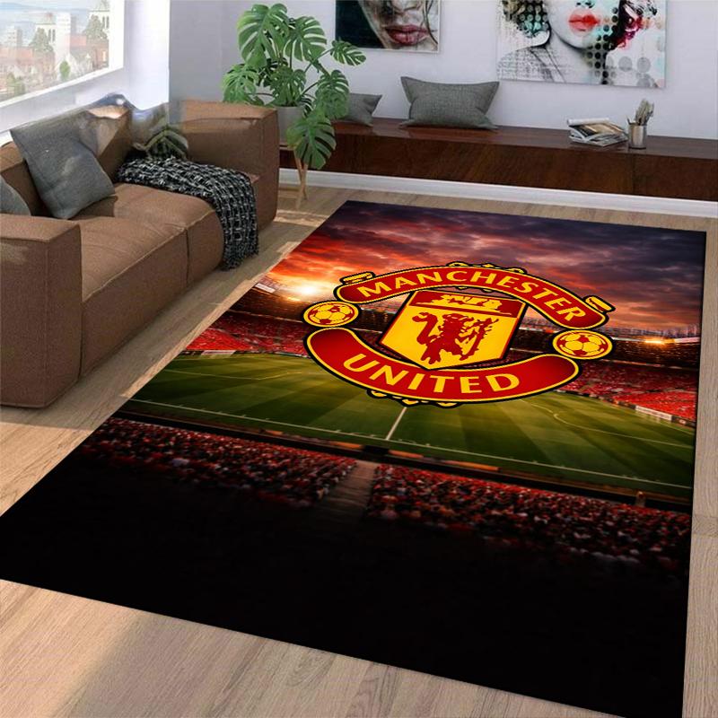"Tappeto Logo Manchester United, Design Stadio di Calcio, Tappeto Arredo Casa" Adatto per l'uso come antiscivolo per soggiorno, camera da letto, divani