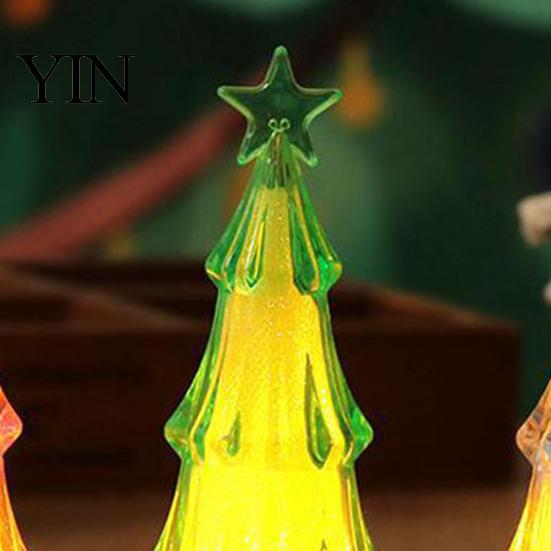Festive Bookshelf Ornament Christmas Tree Night Light, LED Decorative Lamp for Bedroom And Party Atmosphere Safe Flameless Light Lighting, Plastic