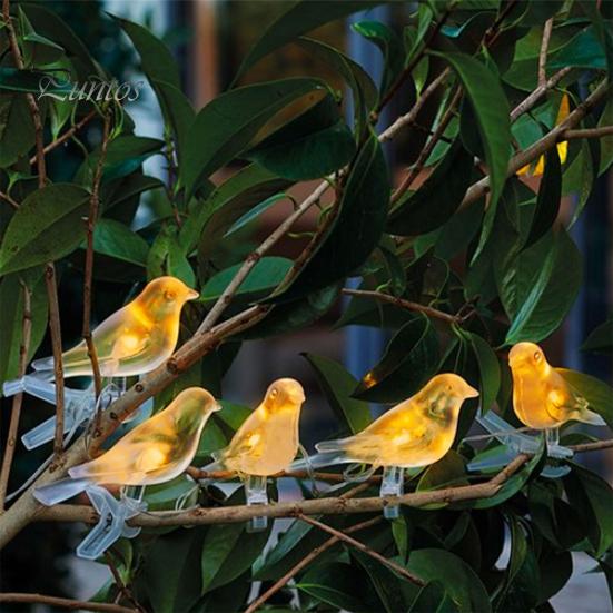 Solar String Lights for Yard Bird Lights, Outdoor Waterproof Garden Light, Warm Patio Glow LED Light Balcony Lawn Decor