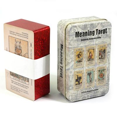 10.3*6cm Witchy Beginner Tarot Learning Tarot Cards For Beginners With Meanings In a Tin Metal Box Gold-plated Edge Divination Tarot Deck