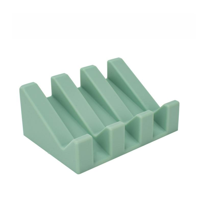New Kitchen Bathroom Anti-slip Sink Tray Creative Washing Table Soap Tray Free Punch Drain Rack Silicone Drain Soap Box 1Pcs