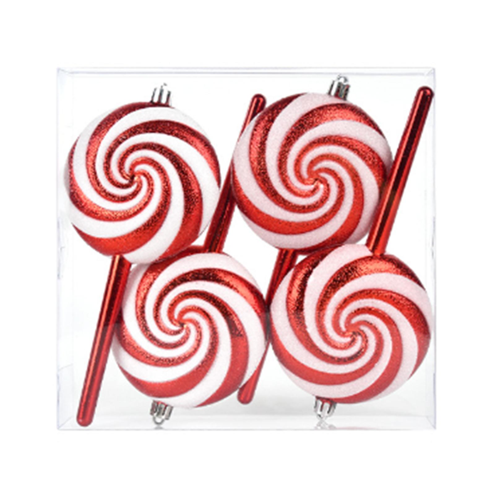 

Рождественские украшения на елку в виде леденцов/конфетных тростей, подвесной декор для домашней праздничной вечеринки 4 Pcs красный