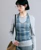 Bellie (W) Sheer Check Layered T-Shirt - Complex Blue
