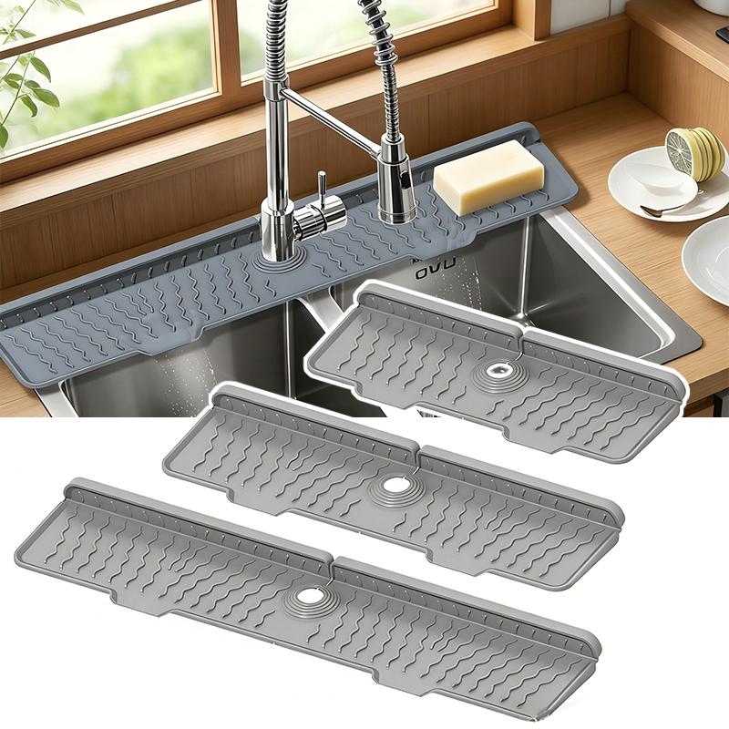 Kitchen Sink Splash Guard Faucet Mat Splash Catcher Handle Drip Catcher Tray Multipurpose For Kitchen Dish Drying Mats