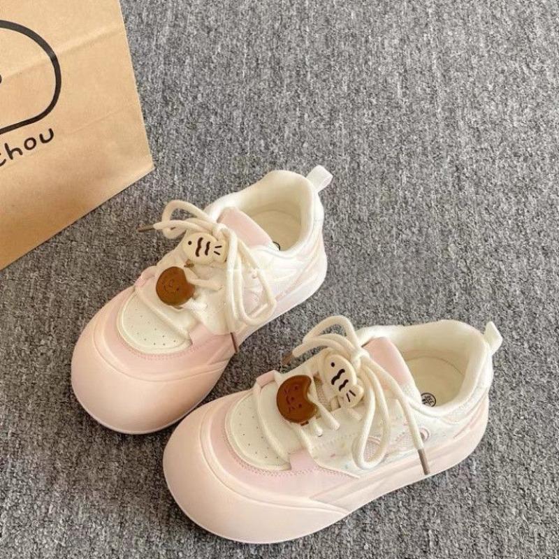 Summer mesh breathable board shoes women's new platform white shoes student niche leisure sports bread shoes