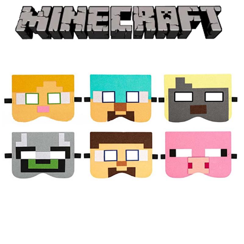 Mask Minecraft 12pcs1pcs Cosplay Accessory Birthday Party Carnival Adult Kid