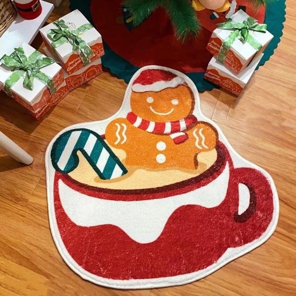 

Christmas Cartoon-Shaped Printed Carpet Home Decor, Soft and Absorbent, for Living Room and Bedroom, Non-Slip, Dirt-Proof 40X60CM(1.3X2FT