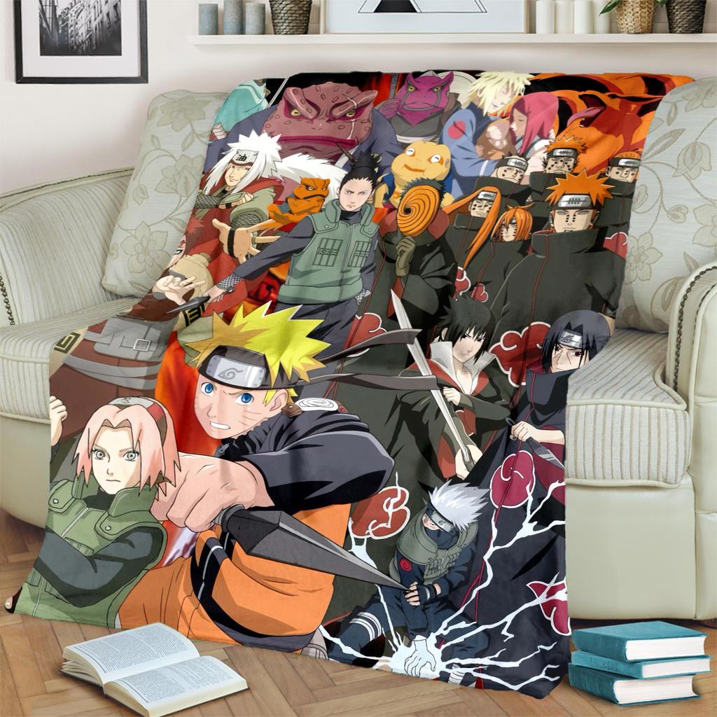 Anime-Print Blanket Warm Comfortable Flannel Blanket for Bedrooms, Sofas, Beds, Chairs, Picnics, Travel -LXR75