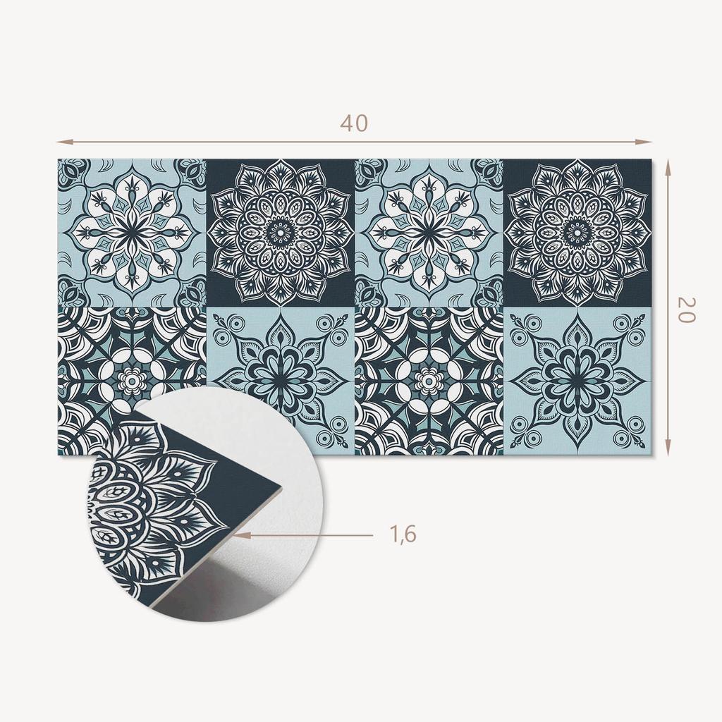 Komplet Samoprzylepnych Kafelków Pcv Wzory Mandali W Siatce 10X40X20 Cm