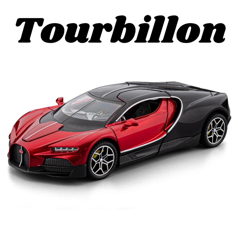 1:32 Scale Tourbillon Atlantic Sports Car Model Toy Pull Back Doors Opened Supercar Sound Light Toys Holiday Celebrations