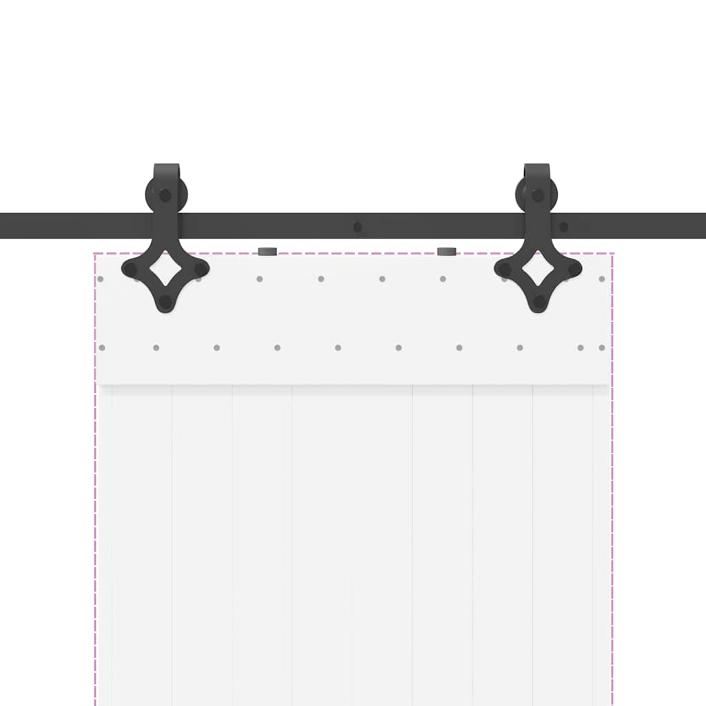 Vidaxl System for Sliding Door Installation, 213.5 Cm, Steel, Black