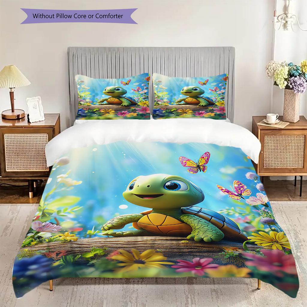 Juego de Colcha con Estampado de Carey Funda de Colcha Funda de Almohada Decoración del Hogar Regalo de Cumpleaños (1 * funda nórdica + 2 * fundas de almohada, sin núcleo)