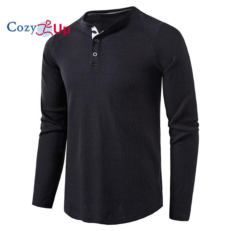 Cozy Up T-Shirts für Herren, BeefyT Henley-Shirts für Herren, Langarmshirts für Herren