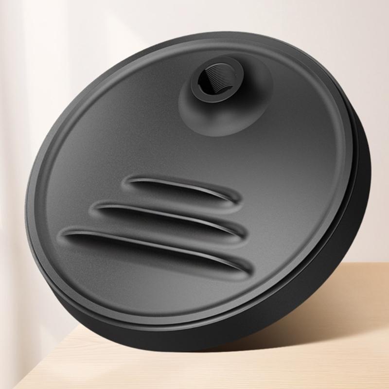 Universal Metal Phone Holder with Weighted Base Desktop Microphones Stand for Indoor Outdoor Take & Broadcasting