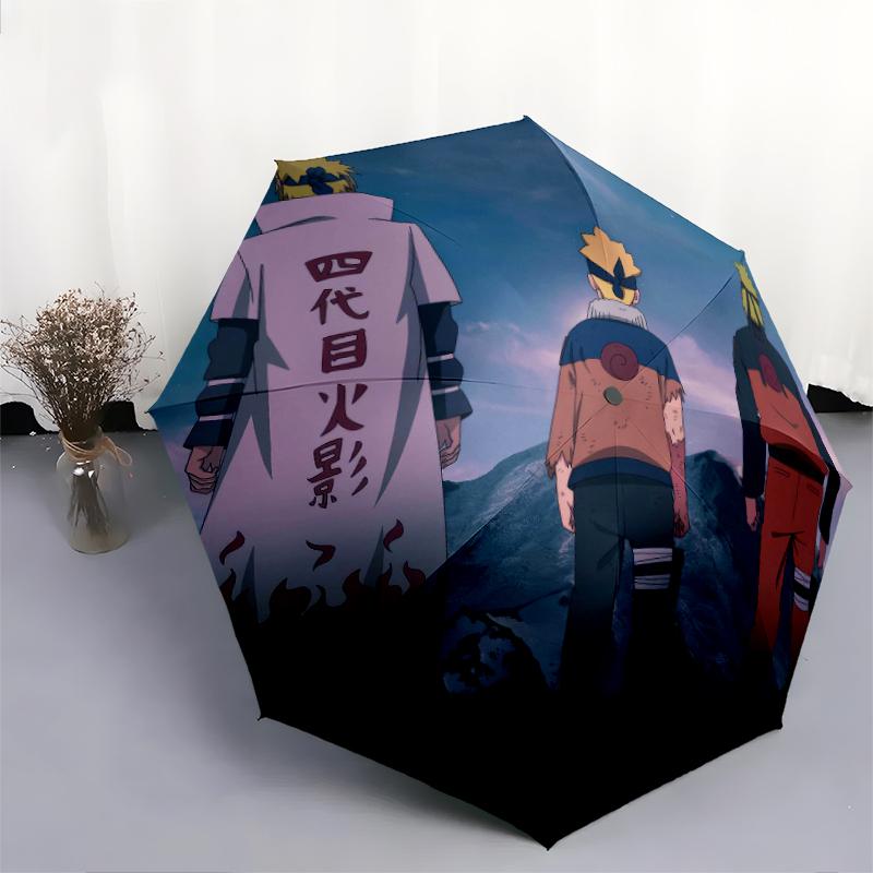 Naruto Anime pattern, automatic folding umbrella, portable and foldable design, 8 ribs, a Christmas or birthday gift.