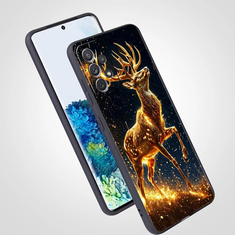 Cartoon Animal Deer Phone Case for Samsung Galaxy A55 A35 A15 A14 A13 A25 A54 A51 A71 A72 A73 A32 A52 A41 5G Soft TPU Shell Bags
