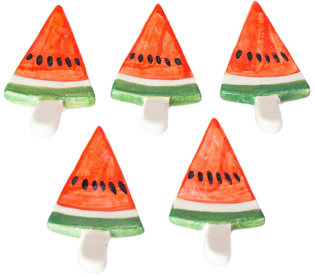 Yamakame Chopstick Watermelon Set of 5 Gift Made in Chopstick Rests Kiyomizu-yaki Rests, Bars, [Gift Present, Boxed] Japan, Kyoto-yaki/Kiyomizu-yaki