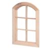 Dollhouse Windows Mini Miniature Dollhouse Arched Window Furnishings with 6 PanesWood Color