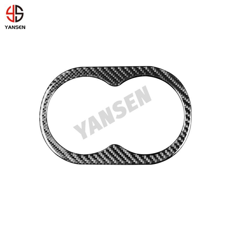 Carbon Fiber Center Rear Water Cup Holder Panel Sticker for Chrysler 300 300C 2005 2006 2007 Car Interior Decorative Accessories