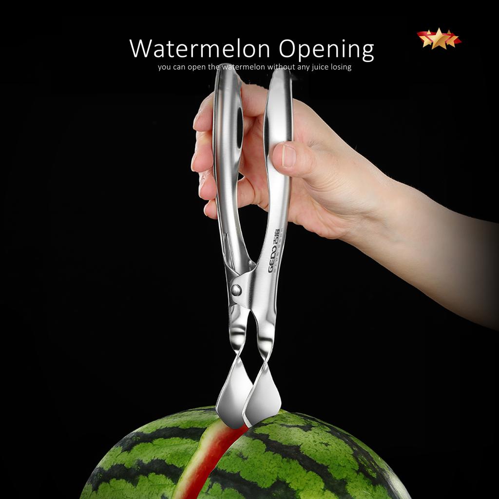 GEDO LFGB Certification 304 Stainless Steel Kitchen Durian Opener Strengthen and Power Save Handle Watermelon Cracker for Party