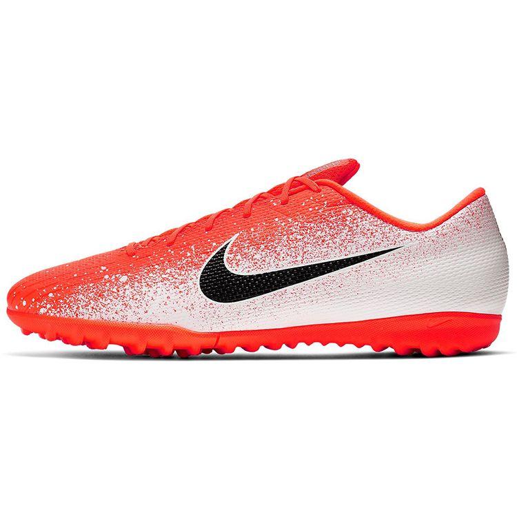 Nike Mercurial Vapor 12 Academy Round Toe Lace-Up TF Men Football Shoes White Orange AH7384-801