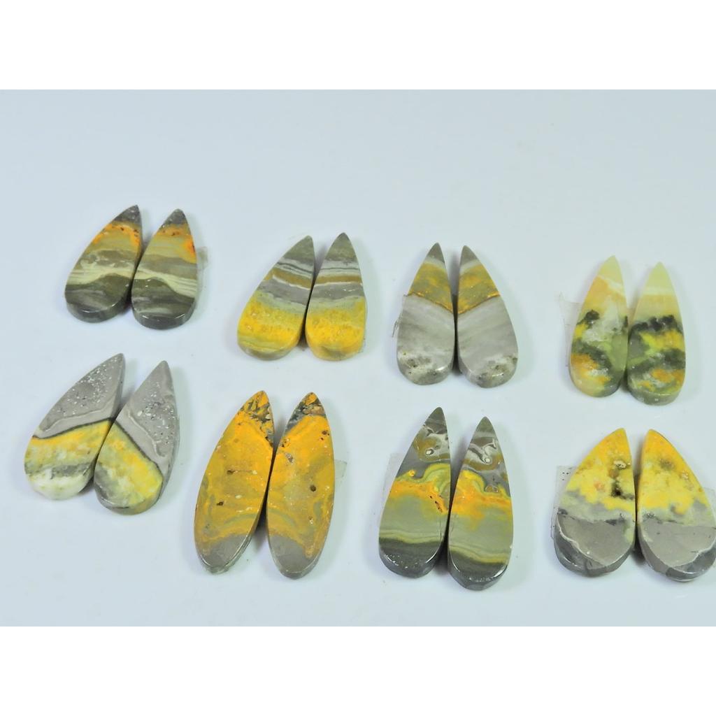 23-28 MM Natural Bumble Bee Jasper Pair Pear Cabochon Gemstone 08 Pair Lot C-750