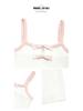 2026 Spicy Girl Sweet Style Sleeveless Bow Crop Top: Color Block Camisole with Hollow-Out Design
