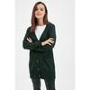 Brown V-neck Buttoned Long Knitwear Cardigan With Pocket Detail Tctaw22th0005