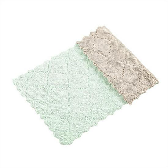 

Толстые впитывающие тряпки из микрофибры для уборки кухни wavy coffee зелёный