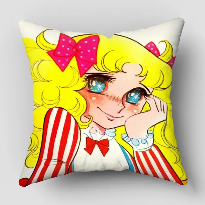 Candy New Anime Pillow Cover Bedroom Home Office Decorative Pillowcase Square Zipper Pillow Cases Satin Fabric No Fade 10.16WJY