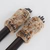 New Women 100% Real Genuine Knitted Rex Rabbit Fur Mittens Winter Warm Lady Real Fur Fingerless Gloves Handmade Knit Fur Mitten