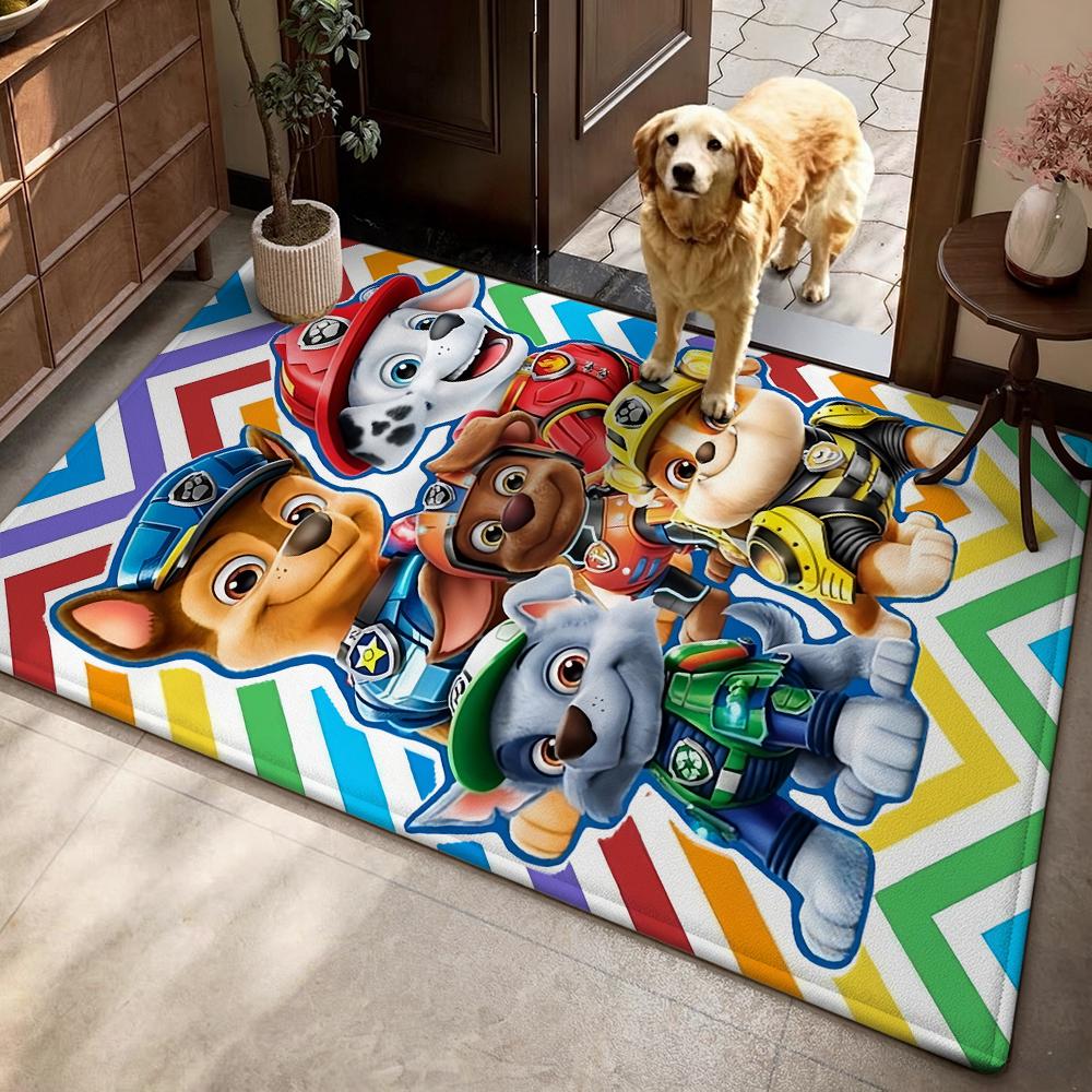 Paw Patrol Police Pup Rectangular Rug Soft Texture Nonslip Carpet For Bedroom Door Living Room Area Home Decor New Year Gift