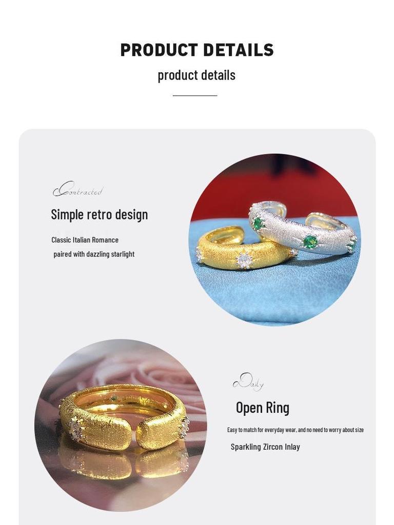 Gebürsteter Sternenstaub Edelsteinring - Elegantes High-End Geschenk für Frauen