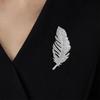 Feather Design Brooch Pin for Women, Rhinestones Inlaid Brooch Pin for Dress, Coat, Shawl, Versatile Accessory for Mother, Wedding